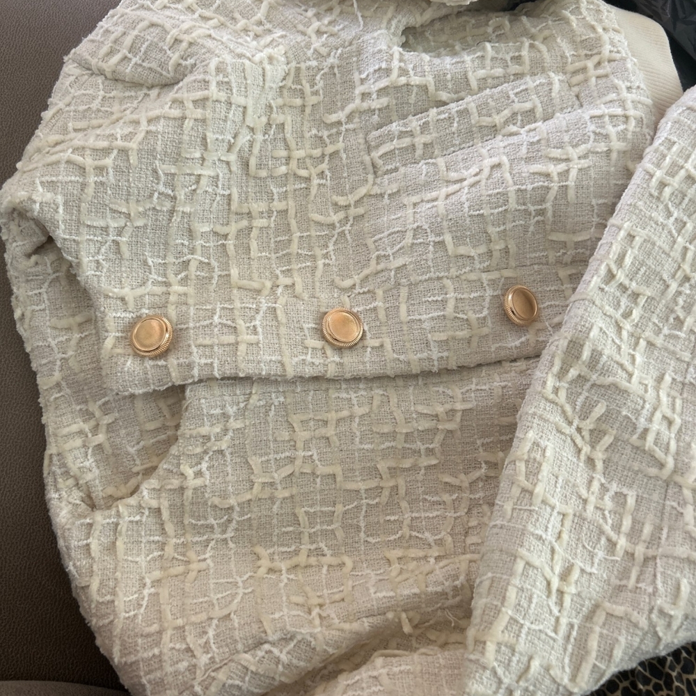 Office Lady Beige Twist Bomber Jackets Women Long Sleeve - Picture 2 of 7